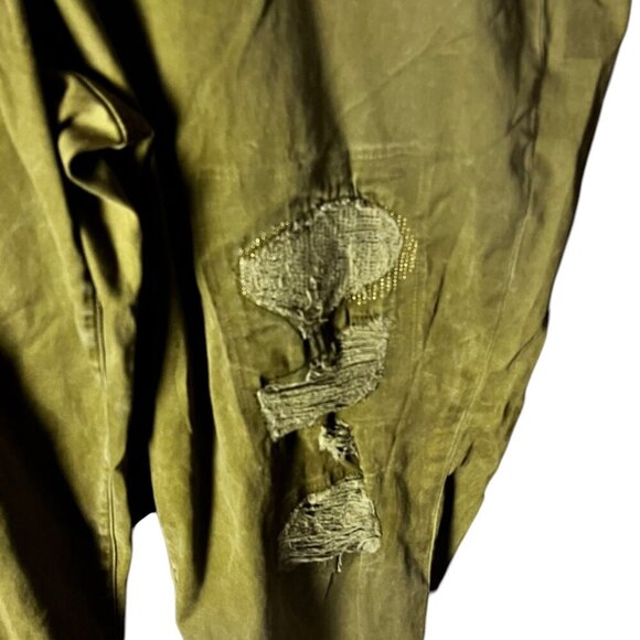 Lane Bryant Women's Size 24 Green Jeans With Distressed Patchwork Design - Picture 5 of 12